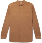 Camoshita - Grandad-Collar Cotton-Corduroy Shirt - Men - Camel