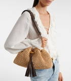 Jimmy Choo Bon Bon Medium beaded raffia bucket bag