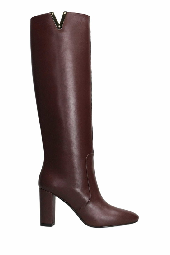 Photo: Via Roma 15 High Heels Boots In Bordeaux Leather