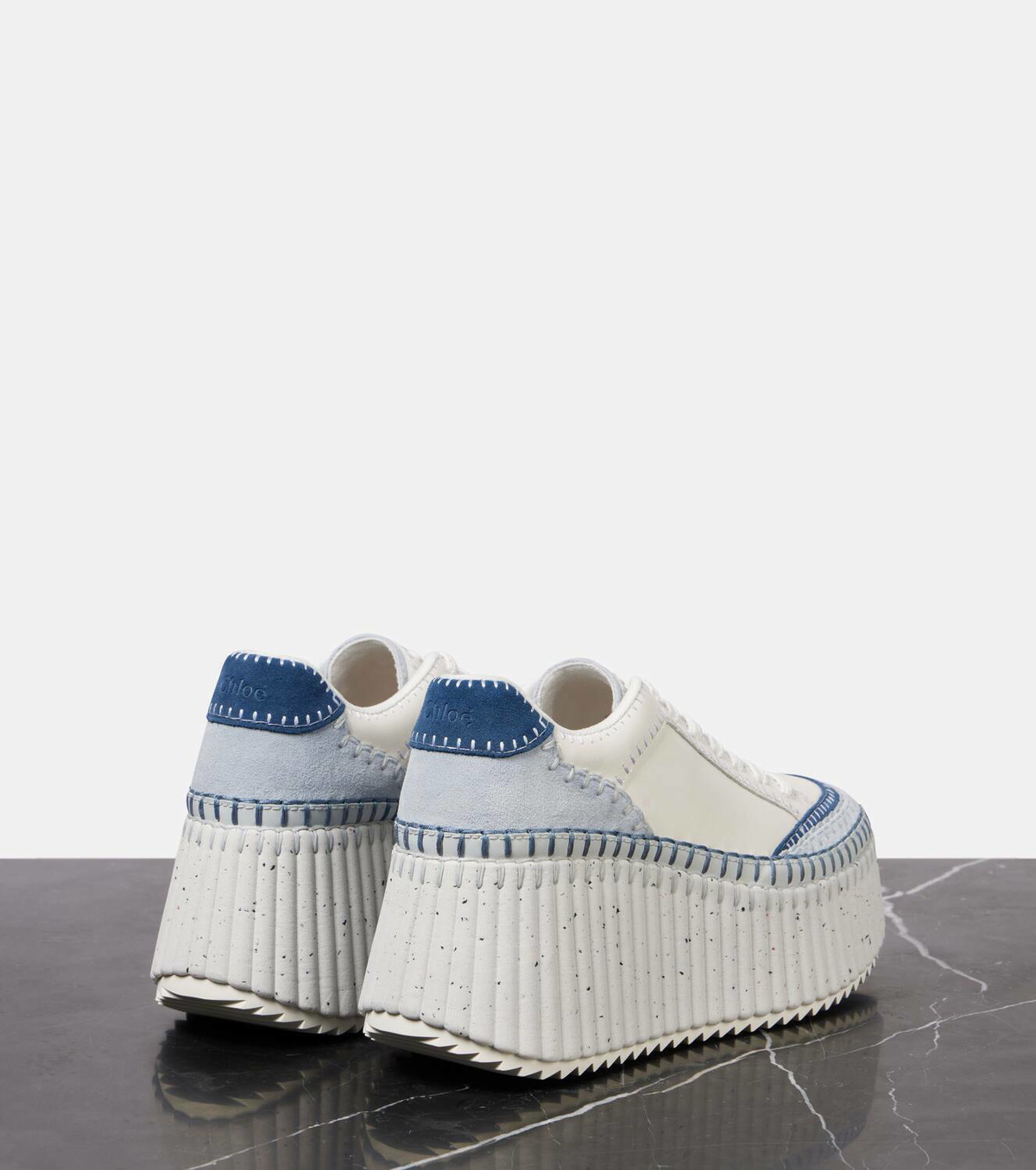 Chloé Name suede wedge sneakers