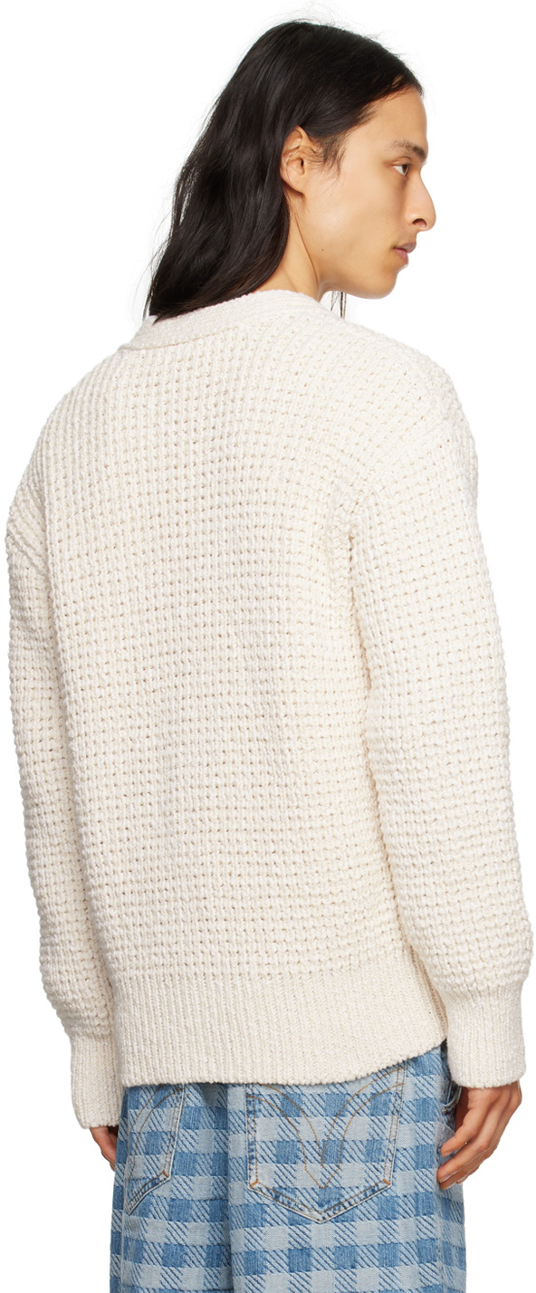 AMI Alexandre Mattiussi Off-White Button Cardigan