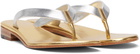 Martiniano Silver & Gold Leather Flip-Flops