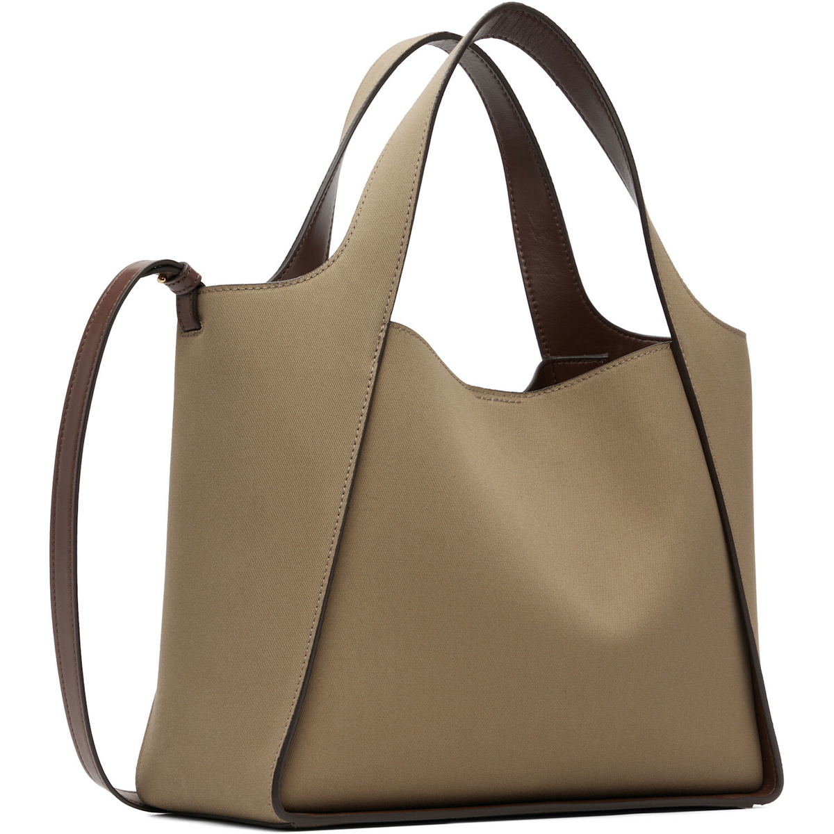 Stella McCartney Khaki Logo Crossbody Tote