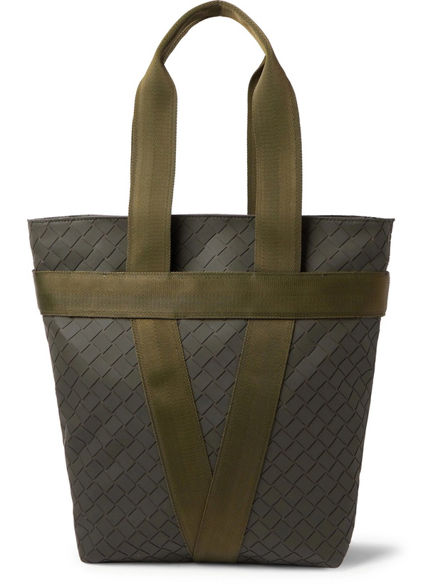 Photo: BOTTEGA VENETA - Webbing-Trimmed Intrecciato Rubber Tote Bag