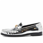 Versace Women's Medusa Head Loafer Shoes in Silver Versace Gold