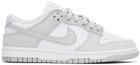 Nike White & Gray Dunk Low Sneakers