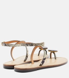 Amanu Kigali snake-effect leather sandals