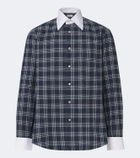 Brunello Cucinelli Checked cotton-blend flannel shirt