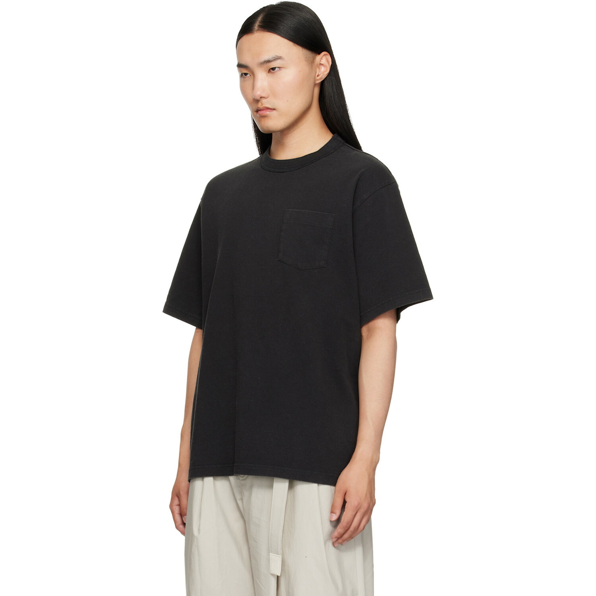 sacai Black Cotton Jersey T-shirt