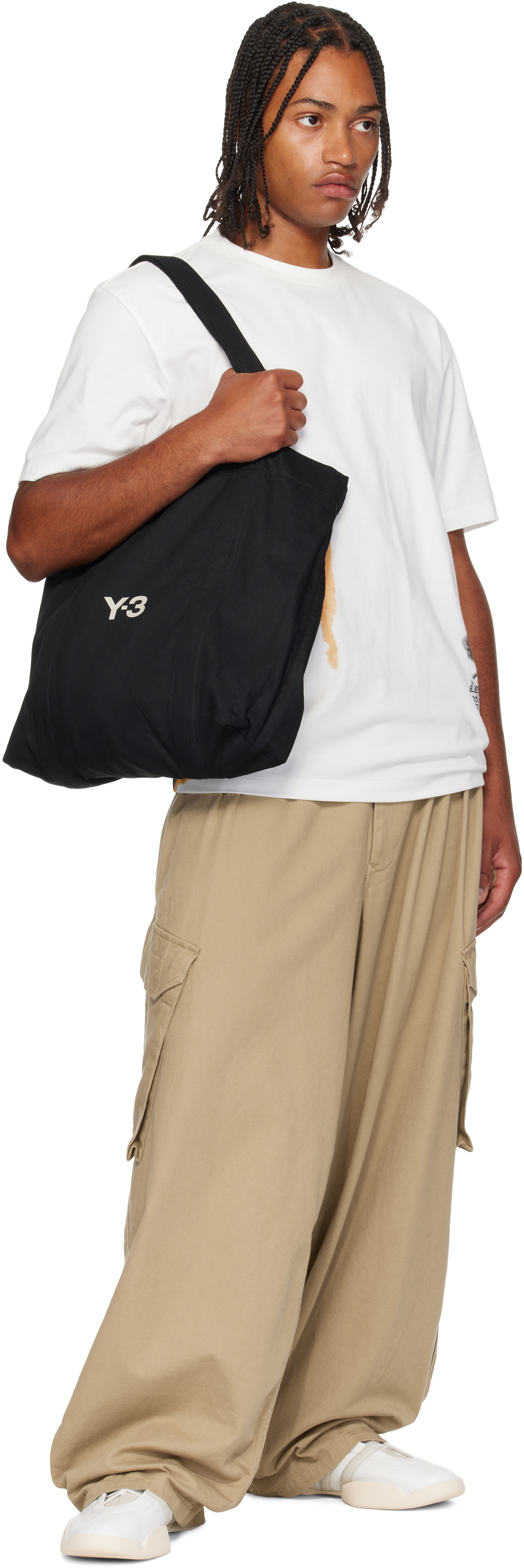 Y-3 Black 'Y-3' Canvas Tote