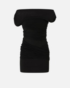 Pinko Mini Dress With Draped Neck Limo Black
