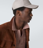 Brioni Logo linen and wool baseball cap