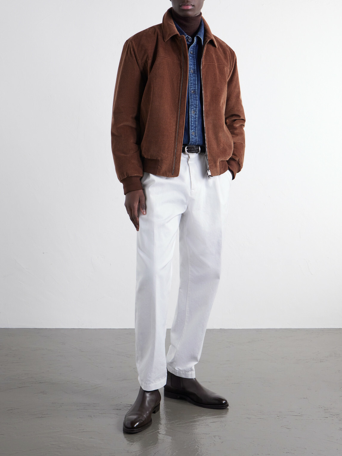 Canali - Padded Cotton-Corduroy Blouson Jacket - Brown