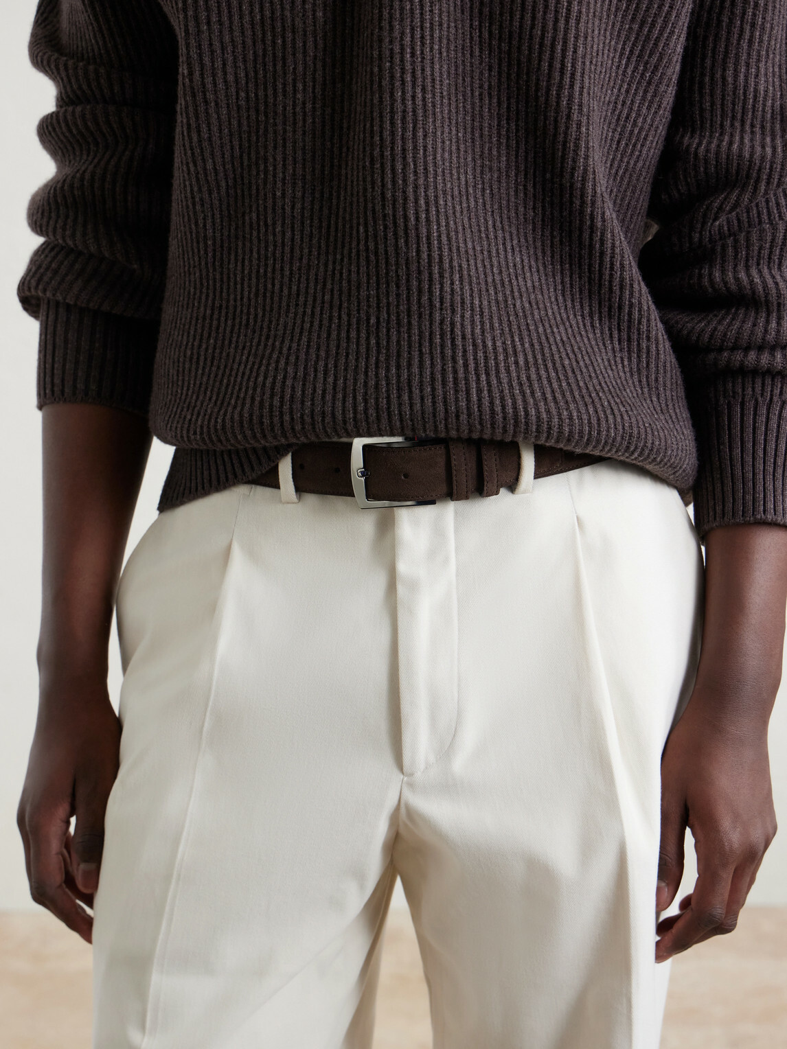 Kiton - 3.5cm Suede Belt - Brown