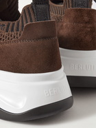 Berluti - Shadow Rubber and Suede-Trimmed Mesh Sneakers - Brown