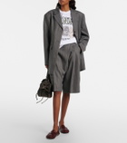 Ganni Pinstripe wrap shorts