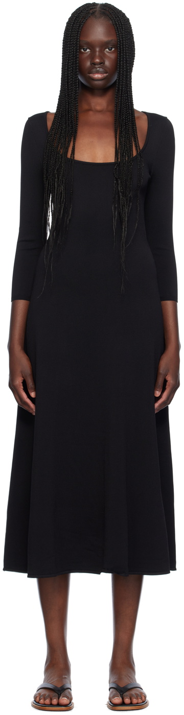 staud black midi dress STAUD Elle Dress in Black, L