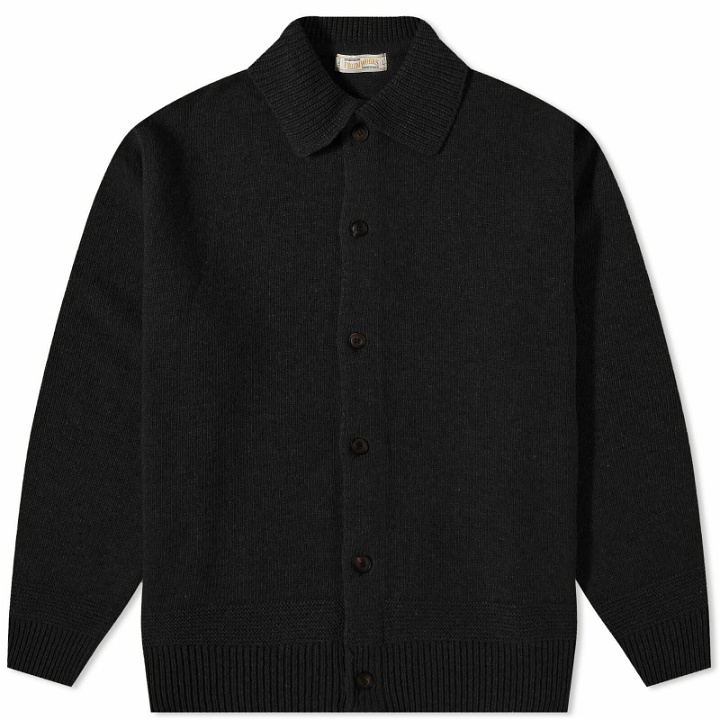 Photo: FrizmWORKS Men's Wool Knit Cardigan Jacket in Black