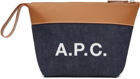 A.P.C. Blue & Tan Axelle Pouch