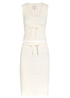 Reformation Erin Pointelle Stretch-cotton top and Skirt set Cream