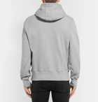 TOM FORD - Oversized Logo-Trimmed Mélange Fleece-Back Cotton-Jersey Zip-Up Hoodie - Men - Gray