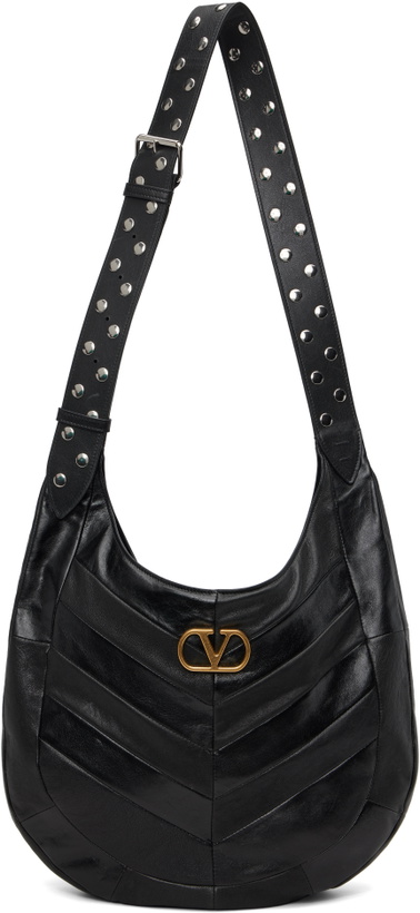 Photo: Valentino Garavani Black Boho Nappa Leather Chevron Pattern Bag