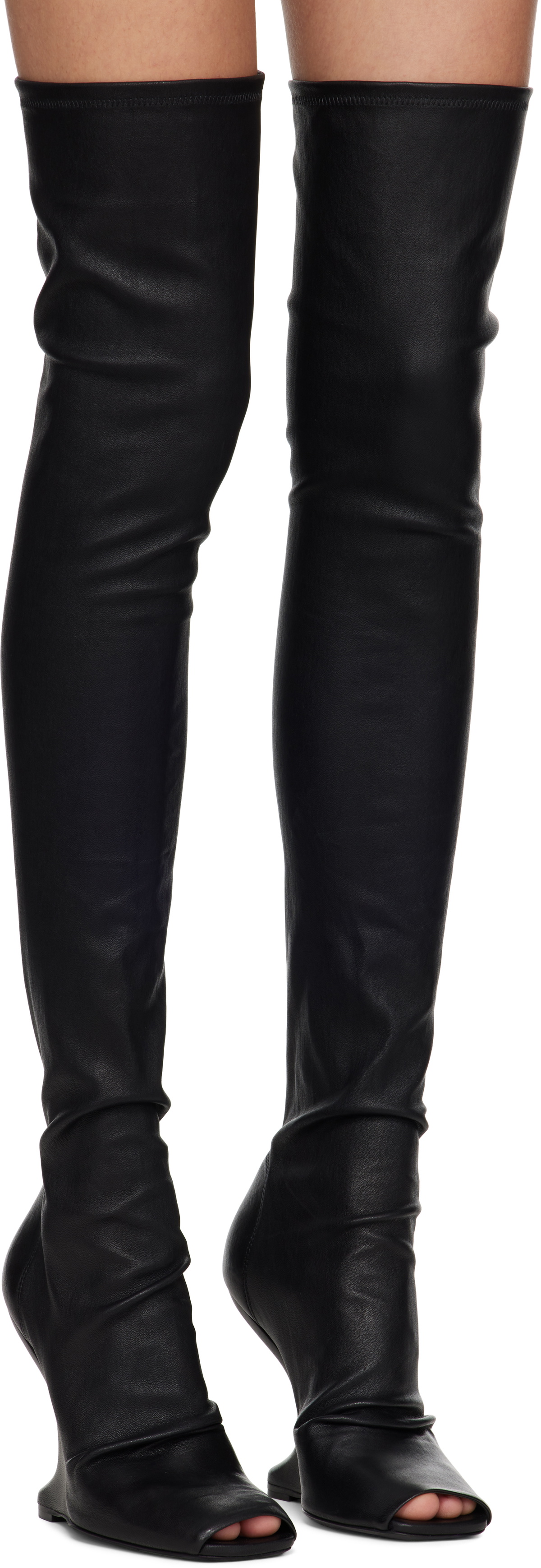 Rick Owens Lilies Black Porterville Cantilever 11 Tall Boots