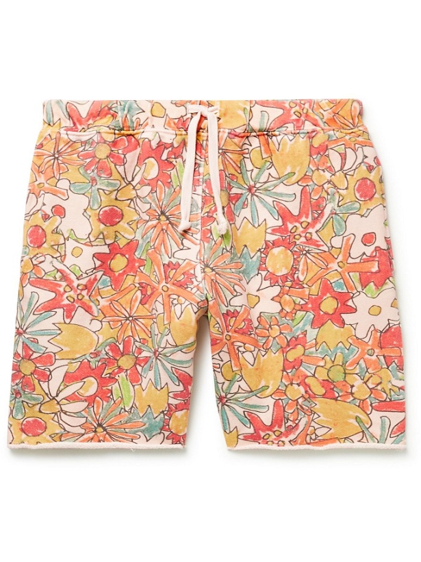Photo: Camp High - Floral-Print Cotton-Jersey Shorts - Orange