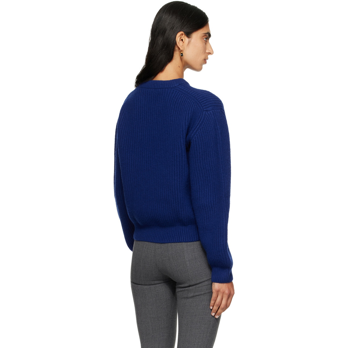 Jil Sander Blue Wool Crew-Neck Sweater