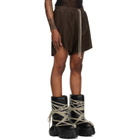 Rick Owens Brown Rick S Boxers Leather Shorts