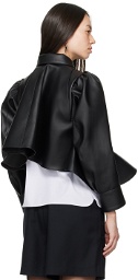 Noir Kei Ninomiya Black Zip Faux-Leather Jacket