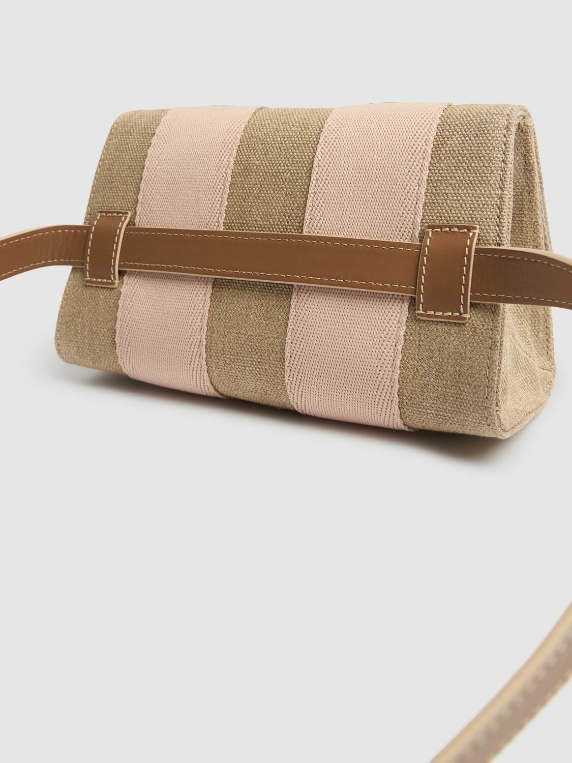 CHLOÉ Woody Linen & Leather Belt Bag