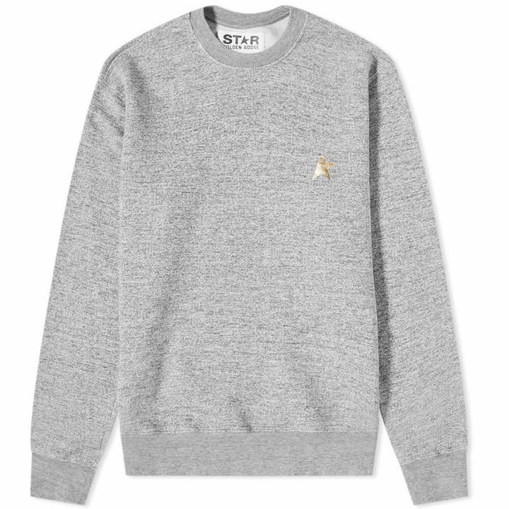 Photo: Golden Goose Men's Star Archibald Crew Sweat in Medium Grey Melange/Gold