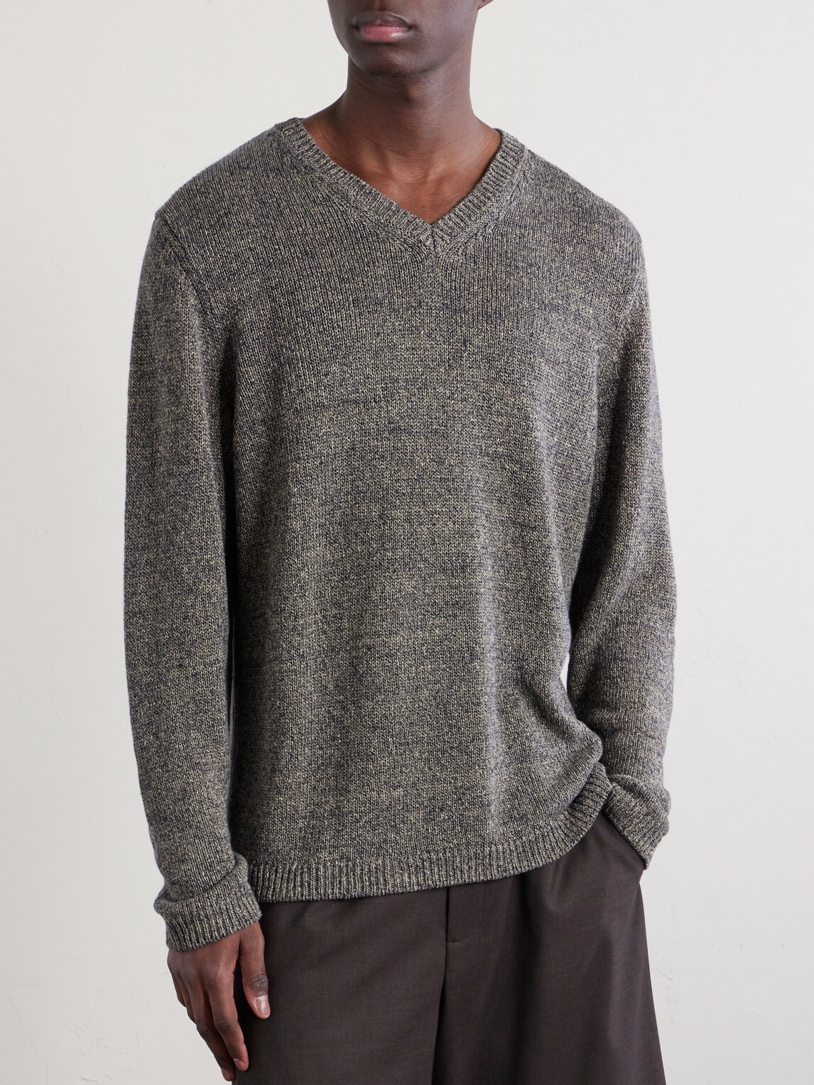 Massimo Alba - Leo Knitted Linen Sweater - Gray