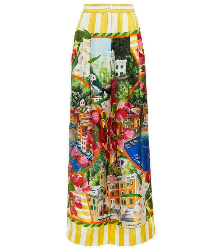 Photo: Dolce&Gabbana Portofino high-rise silk twill wide-leg pants