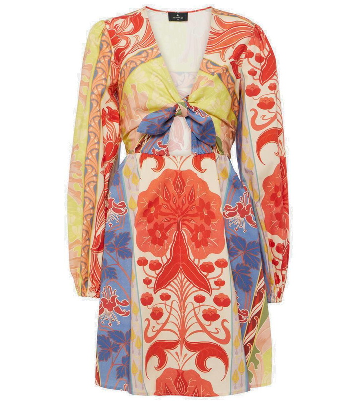 Photo: Etro Cutout printed cotton-blend minidress