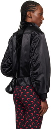 Marine Serre Black Satin Nylon Bomber Jacket