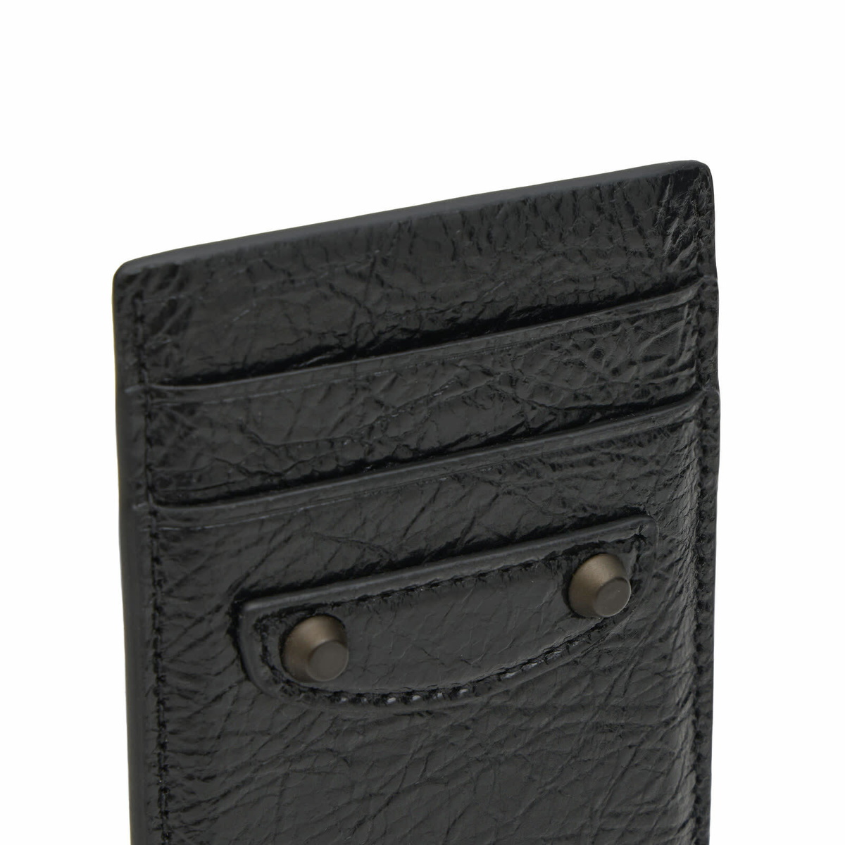Balenciaga Men's Arena Leather Card Holder in Black 