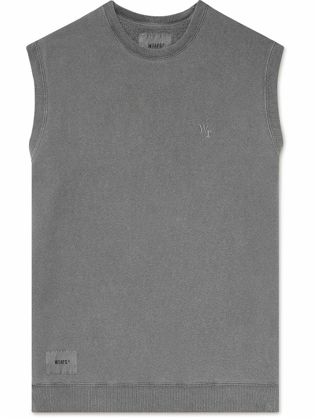 Photo: WTAPS - Logo-Embroidered Cotton-Jersey Sweater Vest - Gray