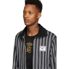 Dolce and Gabbana Black Striped Zip Up Jacket