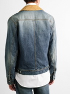 Alexander McQueen - Suede-Trimmed Denim Jacket - Blue