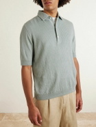 Lardini - Ribbed Linen and Cotton-Blend Polo Shirt - Green