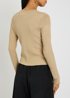 Day Birger ET Mikkelsen Briggs Ribbed Cotton-blend Cardigan Beige