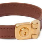 Dunhill - Leather and Gold-Tone Bracelet - Brown