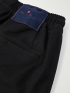 Kiton - Straight-Leg Virgin Wool-Blend Drawstring Trousers - Black