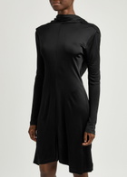 Helmut Lang Draped Satin-jersey Dress Black
