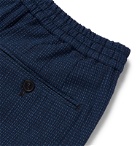 Officine Generale - Phil Checked Cotton-Blend Seersucker Drawstring Trousers - Blue