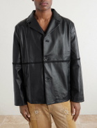 Kartik Research - Embroidered Leather Jacket - Black