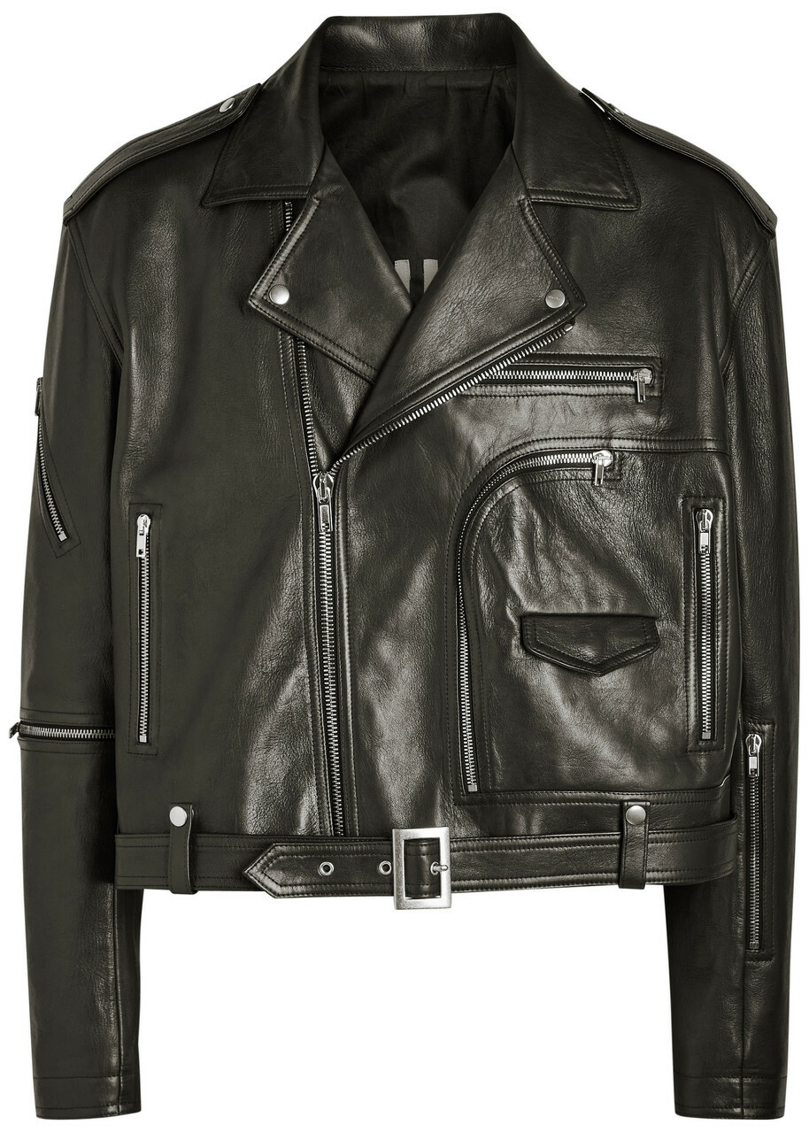 rickowens cyclops biker ライダース レザージャケット50 Rick Owens Black Leather Cyclops Biker Jacket Rick Owens