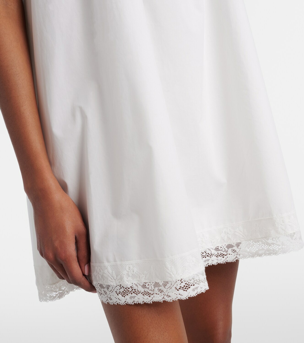 Faithfull Galle lace-trimmed cotton minidress